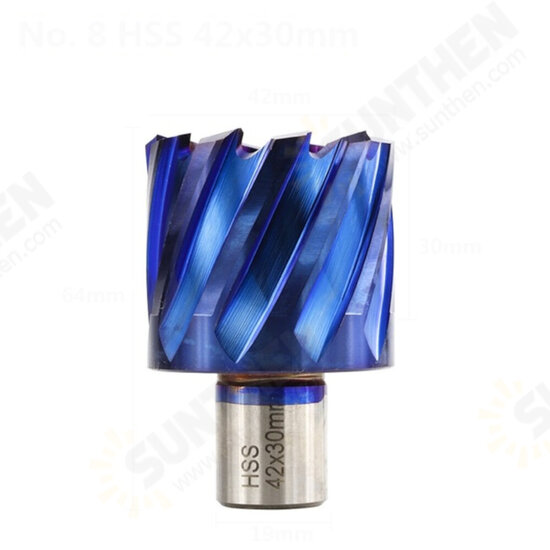 12-42mm Cutting Diameter HSS Hole Opener Core Drill Weldon Shank Nano Blue Coated Annular Cutter Hollow Drill Bit Metal Drilling Bit