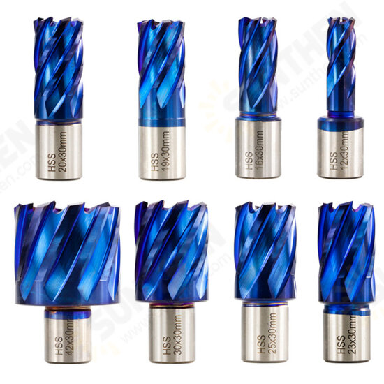 12-42mm Cutting Diameter HSS Hole Opener Core Drill Weldon Shank Nano Blue Coated Annular Cutter Hollow Drill Bit Metal Drilling Bit