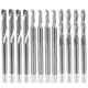 12Pcs Carbide Milling Cutter CNC Milling Cutter Single/Double Flute Tool For Nylon Resin ABS Acrylic PVC MDF Hardwood 12Pcs Carbide Milling Cutter CNC Milling Cutter Single/Double Flute Tool For Nylon Resin ABS Acrylic PVC MDF Hardwood