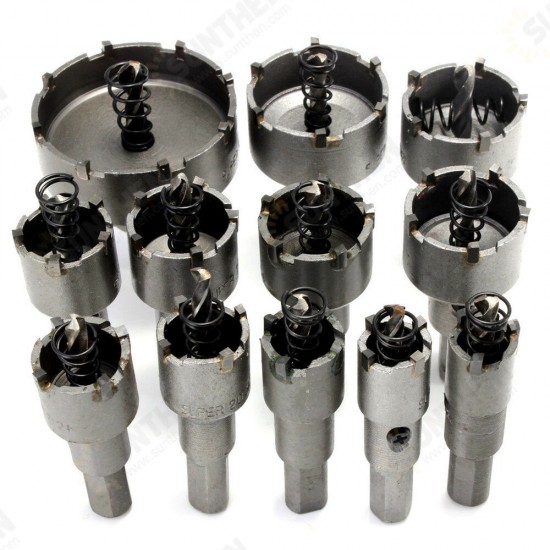 12pcs 15mm-50mm Hole Saw Cutter Alloy Drill Bit Set for Wood Metal Cutting