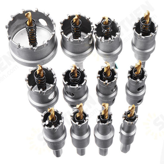 12pcs 15mm-50mm Upgrade M35 Titanium Coated Hole Saw Cutter for Stainless Steel Aluminum Alloy