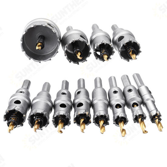 12pcs 15mm-50mm Upgrade M35 Titanium Coated Hole Saw Cutter for Stainless Steel Aluminum Alloy 12pcs 15mm-50mm Upgrade M35 Titanium Coated Hole Saw Cutter for Stainless Steel Aluminum Alloy