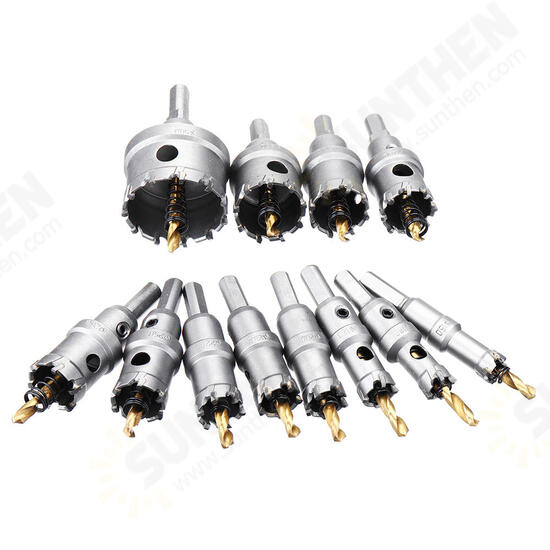 12pcs 15mm-50mm Upgrade M35 Titanium Coated Hole Saw Cutter for Stainless Steel Aluminum Alloy 12pcs 15mm-50mm Upgrade M35 Titanium Coated Hole Saw Cutter for Stainless Steel Aluminum Alloy