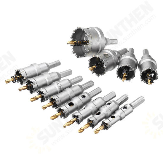 12pcs 15mm-50mm Upgrade M35 Titanium Coated Hole Saw Cutter for Stainless Steel Aluminum Alloy 12pcs 15mm-50mm Upgrade M35 Titanium Coated Hole Saw Cutter for Stainless Steel Aluminum Alloy