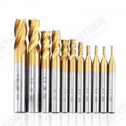1.5-10mm Titanium Coated HSS 4 Flute End Mill Cutter CNC Drill Bit Milling Cutter 1.5-10mm Titanium Coated HSS 4 Flute End Mill Cutter CNC Drill Bit Milling Cutter