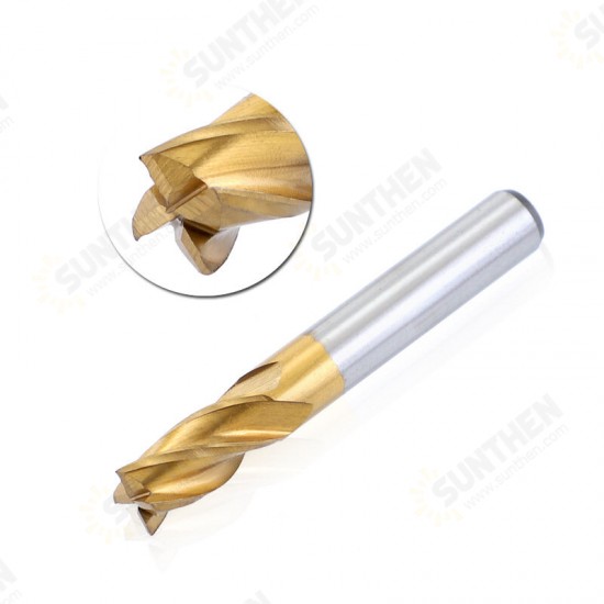 1.5-10mm Titanium Coated HSS 4 Flute End Mill Cutter CNC Drill Bit Milling Cutter