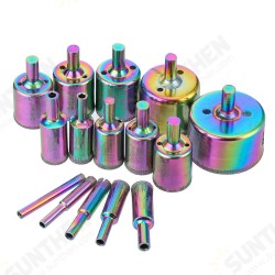 15pcs 6-50mm Titanium Diamond Hole Saw Drill Bit Set Tile Ceramic Glass Marble Drill Bits 15pcs 6-50mm Titanium Diamond Hole Saw Drill Bit Set Tile Ceramic Glass Marble Drill Bits