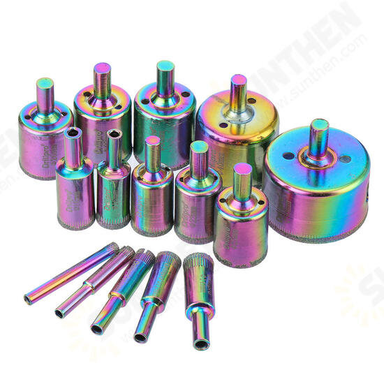 15pcs 6-50mm Titanium Diamond Hole Saw Drill Bit Set Tile Ceramic Glass Marble Drill Bits 15pcs 6-50mm Titanium Diamond Hole Saw Drill Bit Set Tile Ceramic Glass Marble Drill Bits