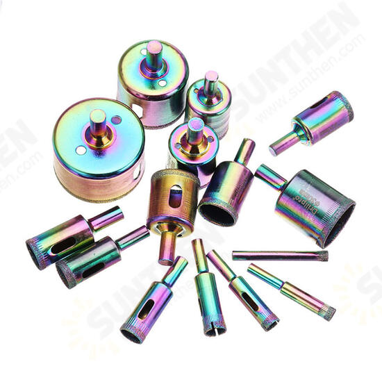 15pcs 6-50mm Titanium Diamond Hole Saw Drill Bit Set Tile Ceramic Glass Marble Drill Bits 15pcs 6-50mm Titanium Diamond Hole Saw Drill Bit Set Tile Ceramic Glass Marble Drill Bits