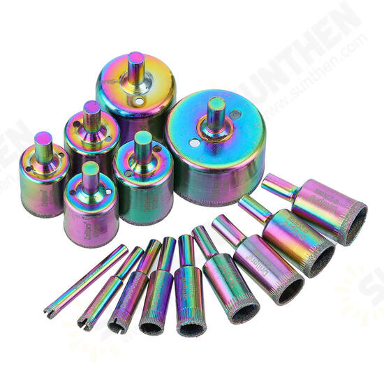 15pcs 6-50mm Titanium Diamond Hole Saw Drill Bit Set Tile Ceramic Glass Marble Drill Bits 15pcs 6-50mm Titanium Diamond Hole Saw Drill Bit Set Tile Ceramic Glass Marble Drill Bits
