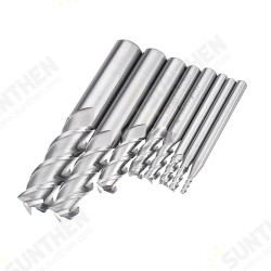 2-12mm 3 Flutes Carbide End Mill Set Tungsten Steel Milling Cutter Tool for Aluminum Alloy