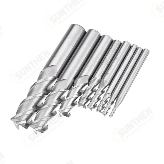 2-12mm 3 Flutes Carbide End Mill Set Tungsten Steel Milling Cutter Tool for Aluminum Alloy 2-12mm 3 Flutes Carbide End Mill Set Tungsten Steel Milling Cutter Tool for Aluminum Alloy