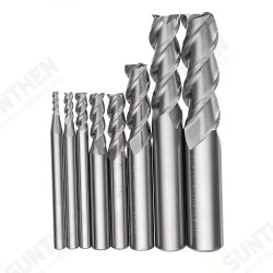 2-12mm 3 Flutes Carbide End Mill Set Tungsten Steel Milling Cutter Tool for Aluminum Alloy