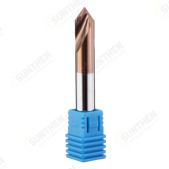 2 Flutes 90 Degree Chamfer End Mill 4/6/8/10/12mm HRC45 Tungsten Steel AlTiN Coating Milling Cutter