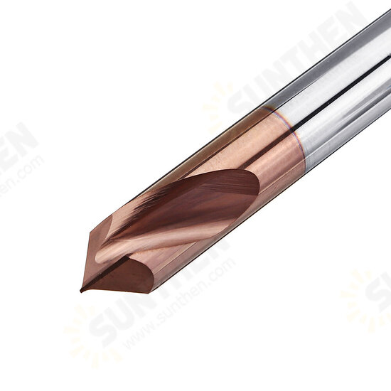 2 Flutes 90 Degree Chamfer End Mill 4/6/8/10/12mm HRC45 Tungsten Steel AlTiN Coating Milling Cutter