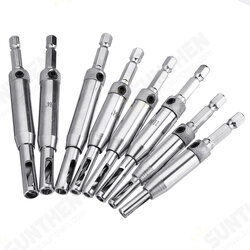 21Pcs Self-Centering Hinge Tapper Core Drill Bit Step with Automatic Center Punch for Woodworking Adjustable Door Window Spring Loaded Metal Drill Bit