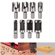 23Pcs Woodworking Chamfer Countersink Drill Bit Set 6Pcs 1/4 Inch Hexagon 5 Flute 90° Countersink Drill 7Pcs Three-Pointed Drill 8Pcs Wood Plug Cutter