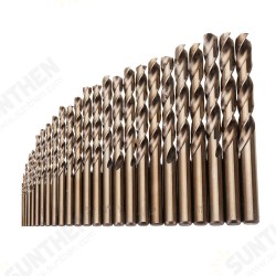 25pcs 1-13mm HSS M35 Cobalt Twist Drill Bit Set for Metal Wood Drilling