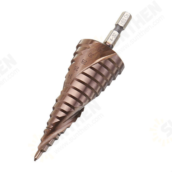 3-12/4-20/4-32mm M35 Cobalt Step Drill Bit 1/4 Inch Hex Shank HSS-Co Step Drill Bit 3-12/4-20/4-32mm M35 Cobalt Step Drill Bit 1/4 Inch Hex Shank HSS-Co Step Drill Bit