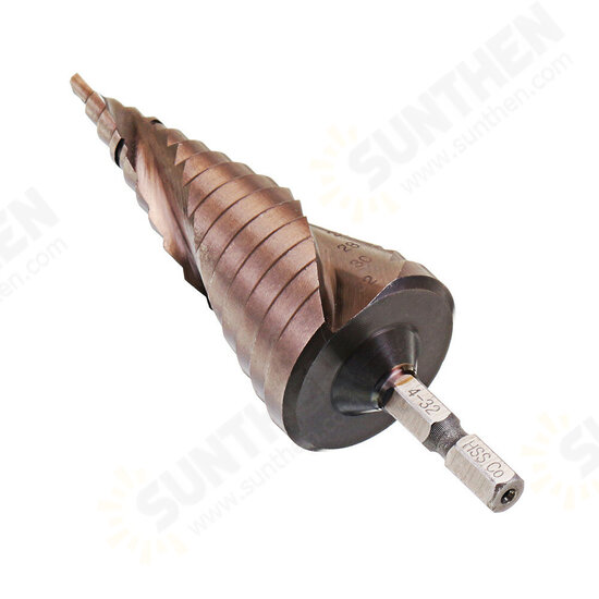 3-12/4-20/4-32mm M35 Cobalt Step Drill Bit 1/4 Inch Hex Shank HSS-Co Step Drill Bit 3-12/4-20/4-32mm M35 Cobalt Step Drill Bit 1/4 Inch Hex Shank HSS-Co Step Drill Bit