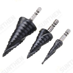 3-13/6-25/6-35mm HRC89 M35 Cobalt Step Drill Bit TiAlN Coated Step Drill 1/4 Inch Hexagon Shank