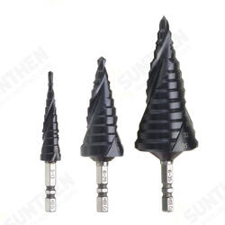 3-13/6-25/6-35mm HRC89 M35 Cobalt Step Drill Bit TiAlN Coated Step Drill 1/4 Inch Hexagon Shank