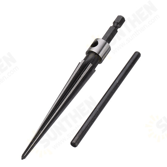 3-13mm Bridge Pin Hole Hand Held Taper Reamer T Handle Tapered 6 Fluted Chamfer Bit Woodworking Tool