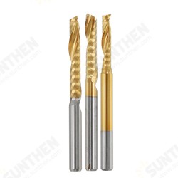 3.175mm Shank 12/15/17/22mm Single Flute End Mill Cutter Titanium Coated Spiral Drill Bit