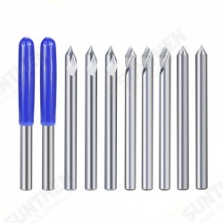 3.175mm Shank HSS Engraving Bit End Milling Cutter 20/30/45/60 Degrees Tip 0.1 0.2 0.3mm 3D Milling Bit Woodworking Carving