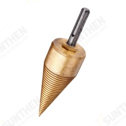 32/42mm Titanium Coated HSS Round/Square/Hexagonal Shank Firewood Drill Bit Splitter Wood Split Cone Drill Bit For Tree Cutting