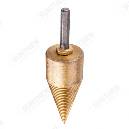 32/42mm Titanium Coated HSS Round/Square/Hexagonal Shank Firewood Drill Bit Splitter Wood Split Cone Drill Bit For Tree Cutting