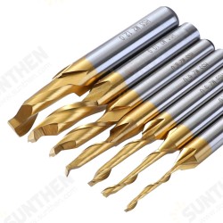 3/4/5/6/8/10/12mm Titanium End Mill CNC Engraving Router Bits HSS M2 Single Flute Spiral Milling Cutter for Aluminum