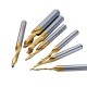 3/4/5/6/8/10/12mm Titanium End Mill CNC Engraving Router Bits HSS M2 Single Flute Spiral Milling Cutter for Aluminum