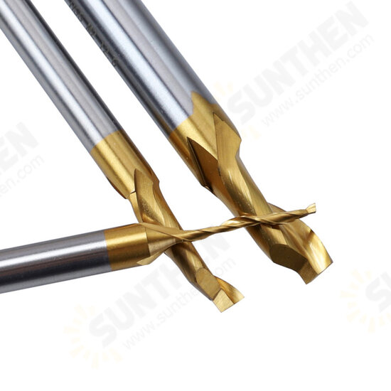 3/4/5/6/8/10/12mm Titanium End Mill CNC Engraving Router Bits HSS M2 Single Flute Spiral Milling Cutter for Aluminum