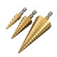 3pcs 4-12/20/32mm HSS Titanium Step Cone Drill Bit Hex Shank Hole Cutter