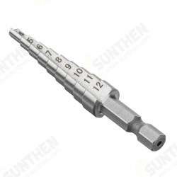 4-12/20/32mm HSS Hex Shank Step Drill Bit High Step Steel Hole Cutter