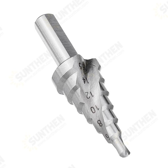 4-16.5mm HSS Step Drill Bit High Speed Steel Triangular Handle Spiral Groove Step Drill Bit