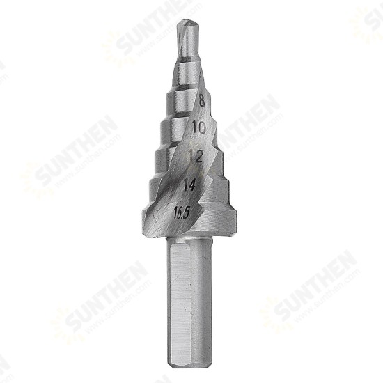 4-16.5mm HSS Step Drill Bit High Speed Steel Triangular Handle Spiral Groove Step Drill Bit 4-16.5mm HSS Step Drill Bit High Speed Steel Triangular Handle Spiral Groove Step Drill Bit