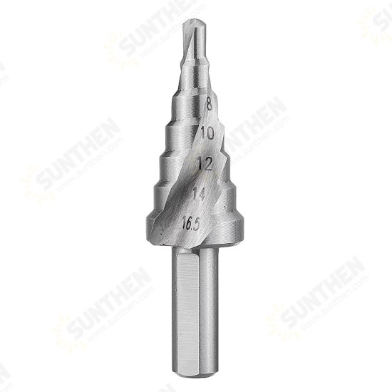4-16.5mm HSS Step Drill Bit High Speed Steel Triangular Handle Spiral Groove Step Drill Bit 4-16.5mm HSS Step Drill Bit High Speed Steel Triangular Handle Spiral Groove Step Drill Bit