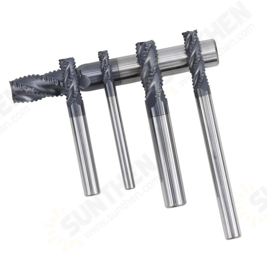 4/6/8/10/12mm Tungsten Carbide HRC55 Roughing End Mill 4 Flute Spiral CNC Router Bit TiAIN Coating End Milling Cutter