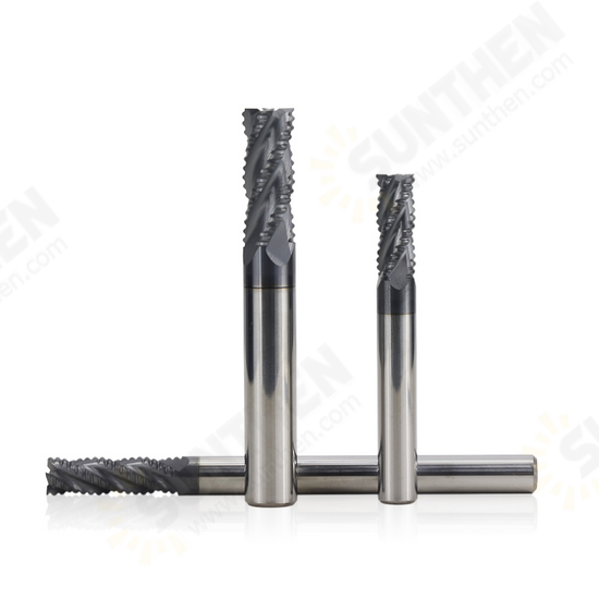 4/6/8/10/12mm Tungsten Carbide HRC55 Roughing End Mill 4 Flute Spiral CNC Router Bit TiAIN Coating End Milling Cutter