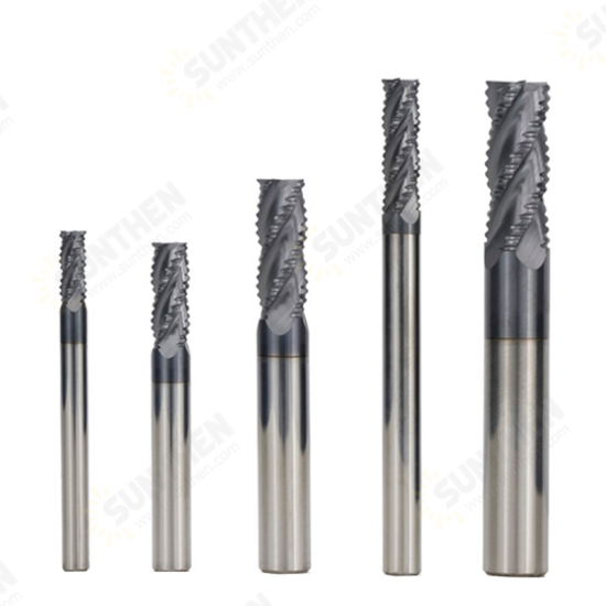 4/6/8/10/12mm Tungsten Carbide HRC55 Roughing End Mill 4 Flute Spiral CNC Router Bit TiAIN Coating End Milling Cutter 4/6/8/10/12mm Tungsten Carbide HRC55 Roughing End Mill 4 Flute Spiral CNC Router Bit TiAIN Coating End Milling Cutter
