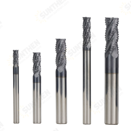 4/6/8/10/12mm Tungsten Carbide HRC55 Roughing End Mill 4 Flute Spiral CNC Router Bit TiAIN Coating End Milling Cutter