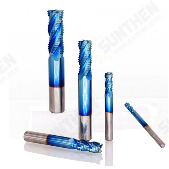 4mm-12mm Blue Nano Coating Roughing End Mill 4 Flute Spiral Carbide End Mill CNC Router Bit End Milling Cutter 4mm-12mm Blue Nano Coating Roughing End Mill 4 Flute Spiral Carbide End Mill CNC Router Bit End Milling Cutter