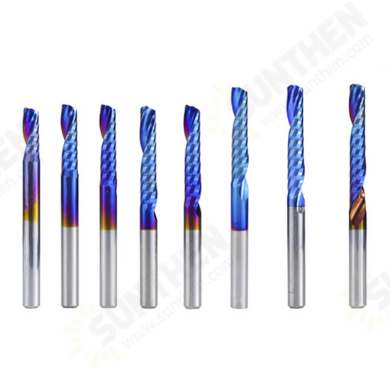 4mm Shank 1 Flute Spiral End Mill Carbide End Mill Blue Nano Coating CNC Router Bit Single Flute End Mill Milling Cutter 4mm Shank 1 Flute Spiral End Mill Carbide End Mill Blue Nano Coating CNC Router Bit Single Flute End Mill Milling Cutter