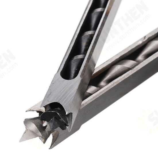 4pcs Square Hole Drill Bits Woodworking Auger Mortising Chisel Set Kit 1/4 to 1/2 Inch Tool Set