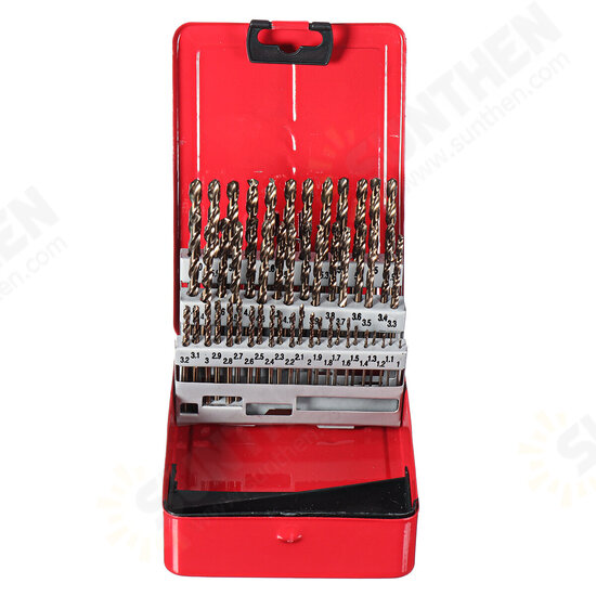 51Pcs 1-6mm M35 Cobalt Drill Bit Set HSS-Co Jobber Length Twist Drill Bits with Metal Case for Stainless Steel Wood Metal Drilling 51Pcs 1-6mm M35 Cobalt Drill Bit Set HSS-Co Jobber Length Twist Drill Bits with Metal Case for Stainless Steel Wood Metal Drilling