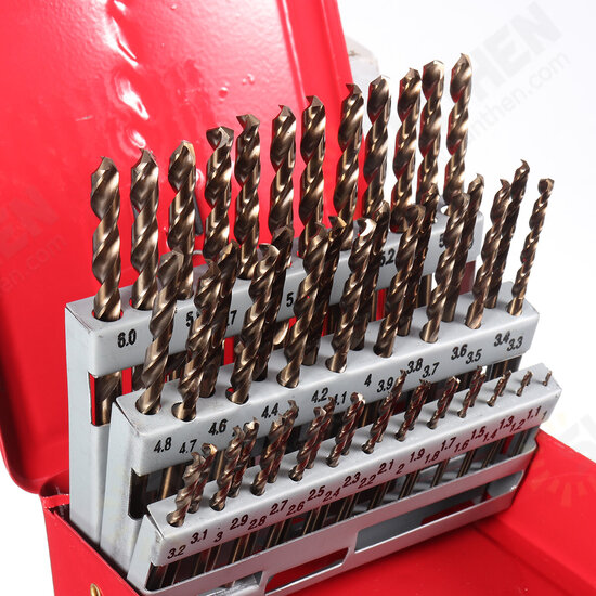 51Pcs 1-6mm M35 Cobalt Drill Bit Set HSS-Co Jobber Length Twist Drill Bits with Metal Case for Stainless Steel Wood Metal Drilling 51Pcs 1-6mm M35 Cobalt Drill Bit Set HSS-Co Jobber Length Twist Drill Bits with Metal Case for Stainless Steel Wood Metal Drilling