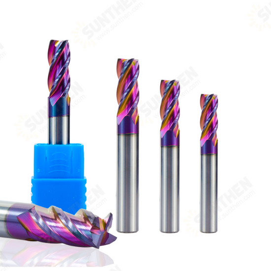 5/6/8/10/12mm ULTRA Surface Tungsten Carbide End Mill HRC60 4 Flute Spiral End Milling Cutter CNC Router Bit