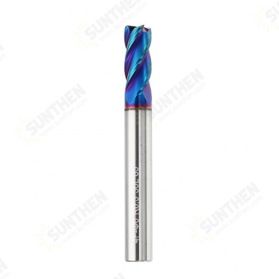 5/6/8mm R0.5 Nano Blue Coating Carbide End Mill HRC60 4 Flute CNC Milling Cutter 5/6/8mm R0.5 Nano Blue Coating Carbide End Mill HRC60 4 Flute CNC Milling Cutter